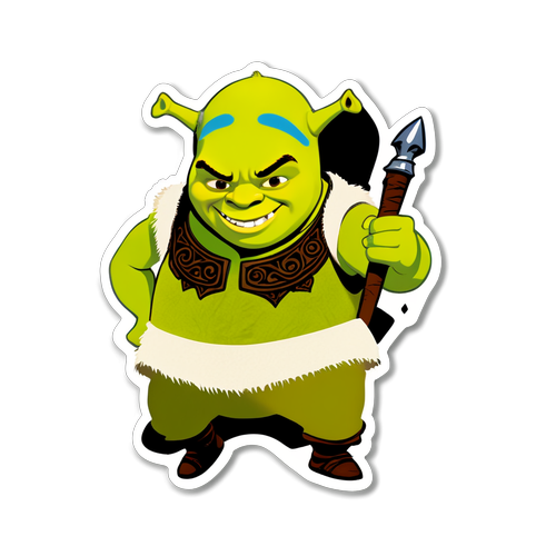 Zwariowany Shrek! Odkryj Uroczą Naklejkę, Która Rozśmieszy Każdego Fana!