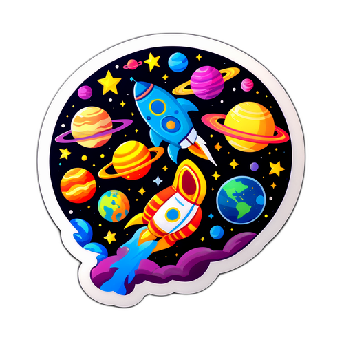 Наклейка про космічні пригоди