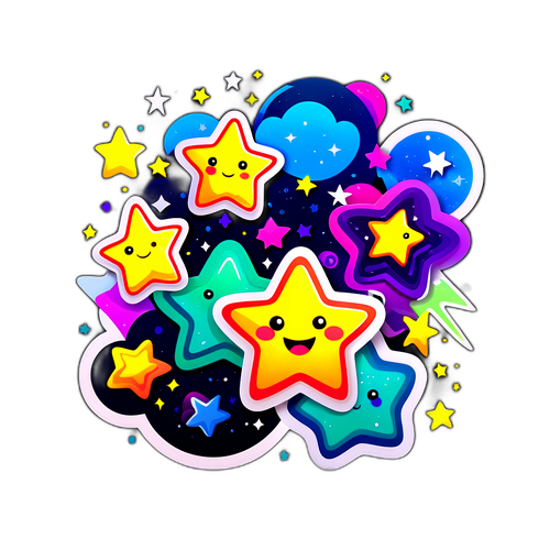 สติกเกอร์ดาวการ์ตูนที่น่ารัก