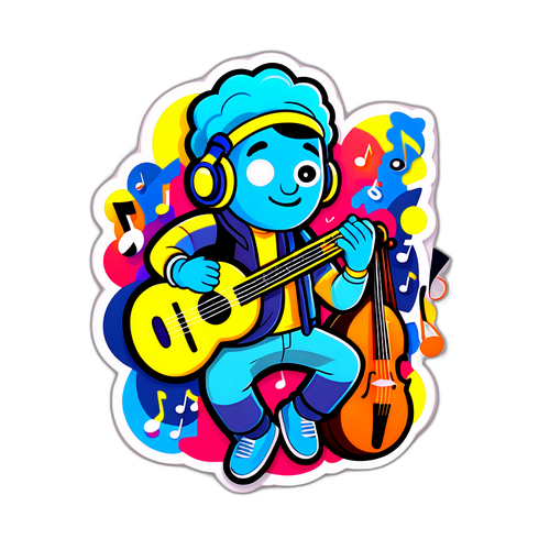 Un personnage de Kaan Ofli jouant de la musique
