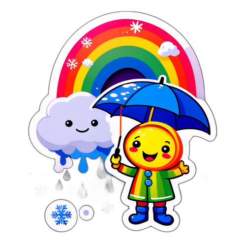 Stiker Ramalan Cuaca Dinamis dengan Desain Ceria