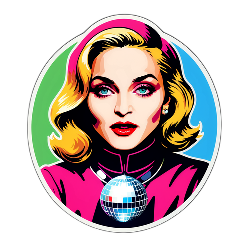 Madonna ikonikus pillanata színes pop-art stílusban