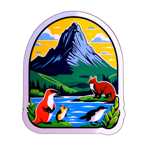 Lekende klistremerke av Tasmanias landemerker