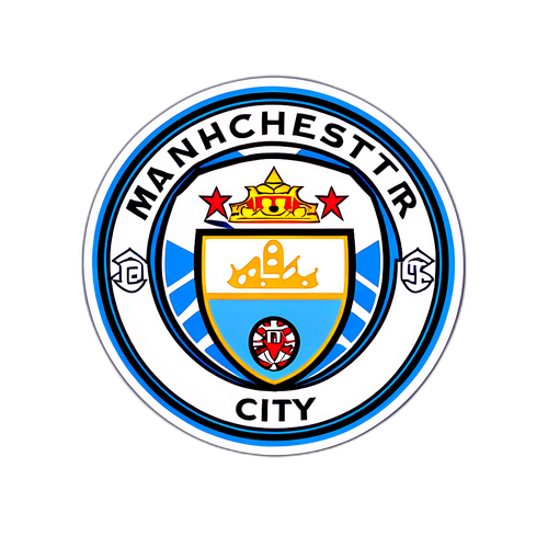 Stiker Bertema Bola Sepak untuk Manchester City