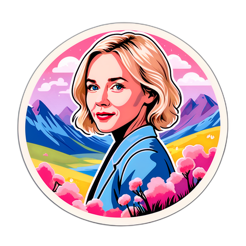 Serene Portrait of Naomi Watts in a Dreamy Landscape