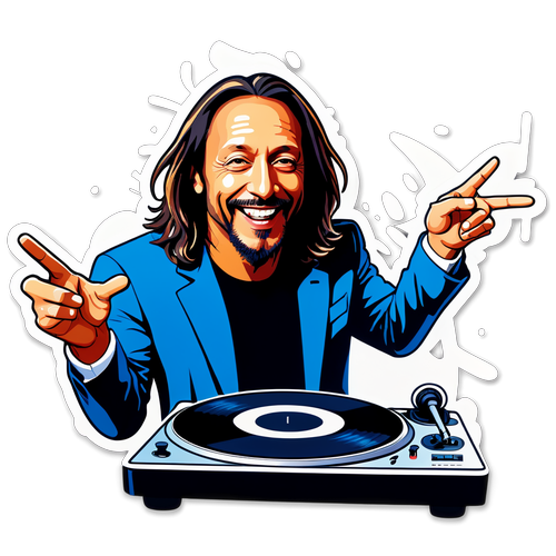 Bob Sinclar en Direct : Découvrez Son Énergie Électrisante avec Ce Sticker Musique!