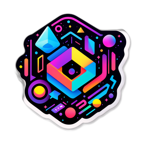 Neon Geometriska Klistermärken