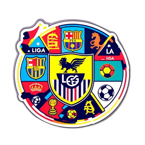 라 리가 로고와 상징적인 장면이 포함된 스티커