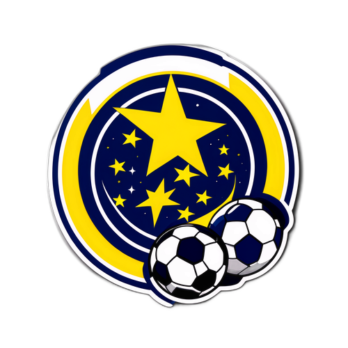 Adesivo Boca Juniors com bolas de futebol