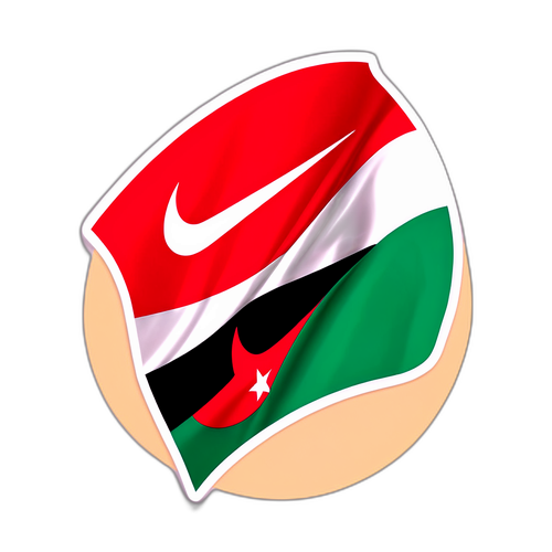 Jordanian lippu urheilullisella tyylillä ja Nike-logolla
