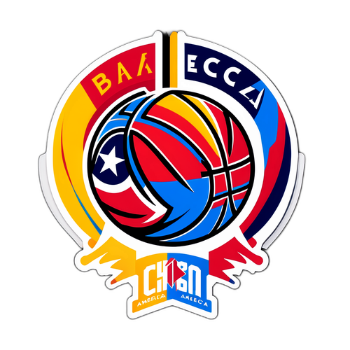 Balón de baloncesto con colores de Boyacá Chicó y América