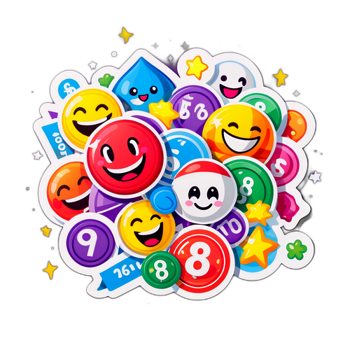 Sticker vui vẻ với chủ đề xổ số