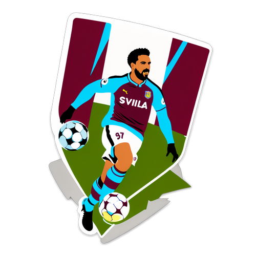 Stiliserad sticker av Aston Villa i spel