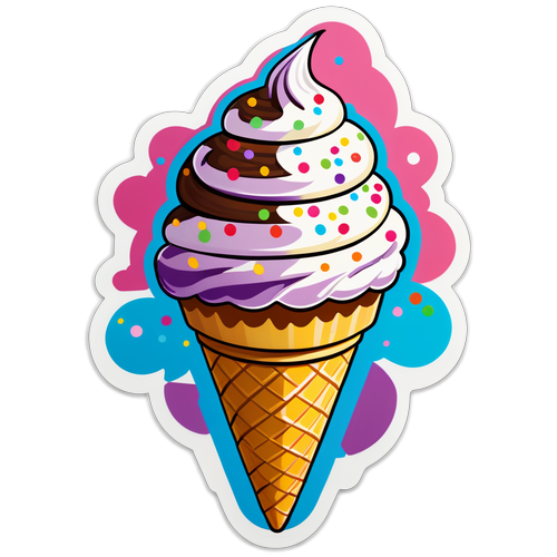 Indulge in Bliss: The Eye-Catching Ice Cream Sticker That Will Make Your Day!