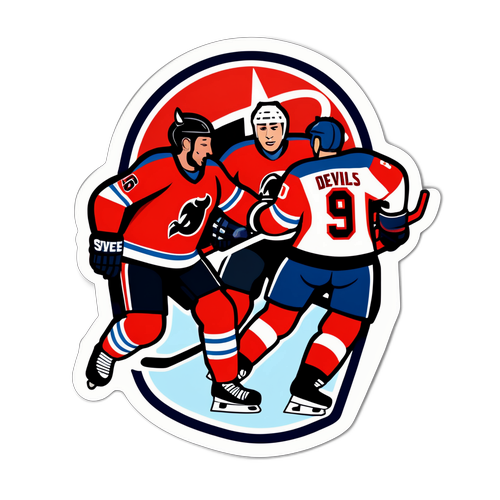 Rivalry on Ice: Stars vs Devils Sticker