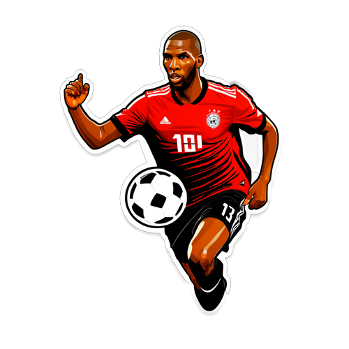 Autocollant de Ryan Babel avec un ballon de football