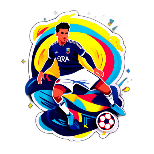 Dynamic Football Athlete Sticker