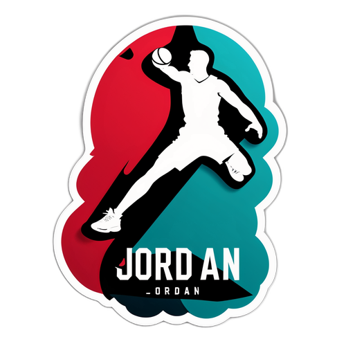 Jordan-logon yhdistelmä urheilujalkineen siluetista