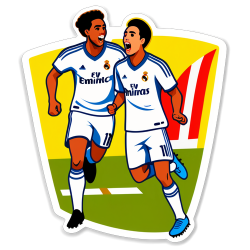 Sticker Giocosa di una Partita di Calcio