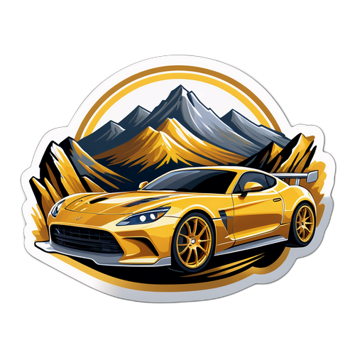 Sportautó verseny szimuláció fémes sárgában és ezüstben