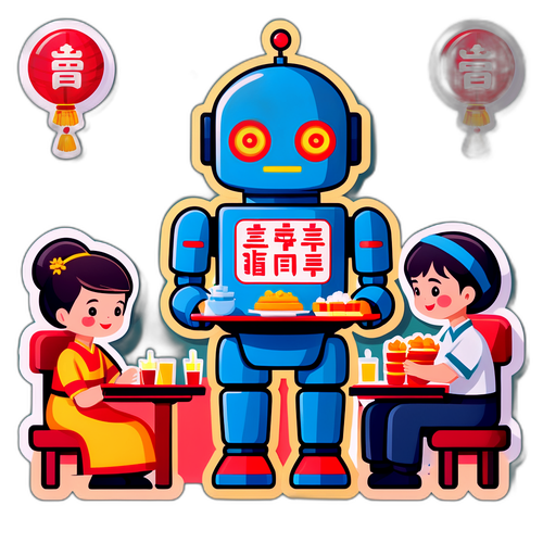 春季节的机器人服务员