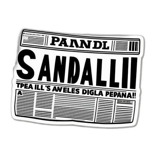 Pahayagan na may Ulo na 'Scandal!' sa Makabold na mga Letra