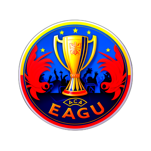 Logo der Europa League auf einem dynamischen Fußballfeld