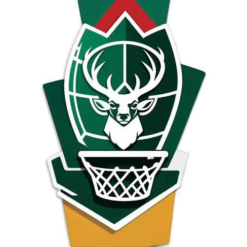 Isang Ilustrasyon ng Basketball Hoop na may Logos ng Bucks at Kings