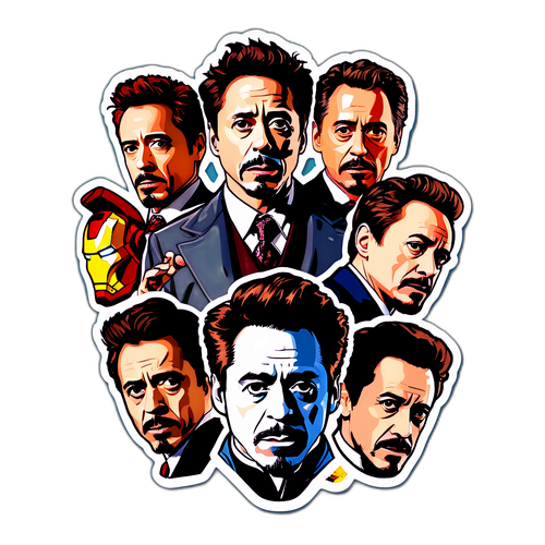 Robert Downey Jr. Role Collage Sticker