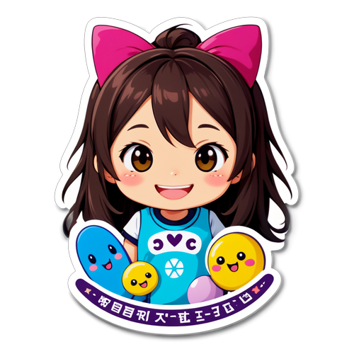 かわいい笑顔のステッカー