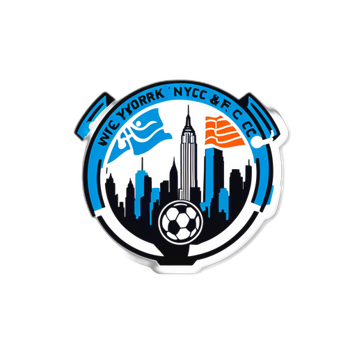 Pegatina del NYC FC con el icónico horizonte de Nueva York