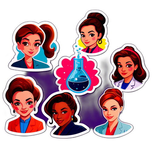 Sticker cu femei celebre din știință