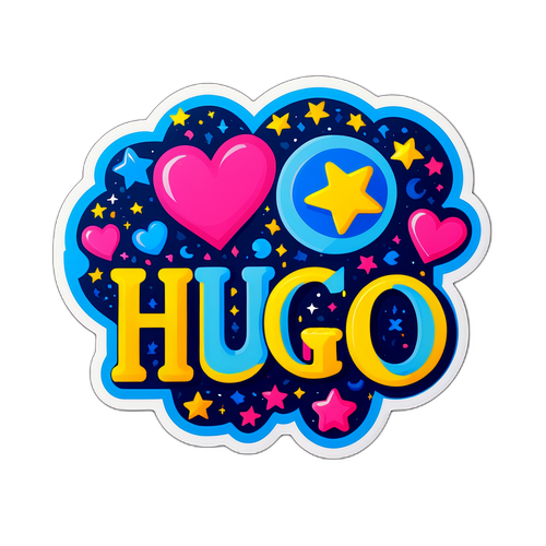 Adesivo 'Hugo' com Amor e Amizade