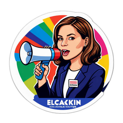 Political Sticker Featuring Elissa Slotkin Advocating for Change