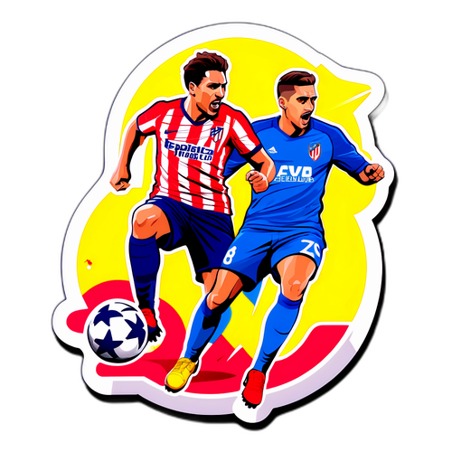 סטיקר תחרותי והיתולי למפגש אתלטיקו מדריד ואספניול