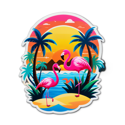 Escape to Paradise: Discover the Tropical Sticker that Transforms Your Everyday Items!