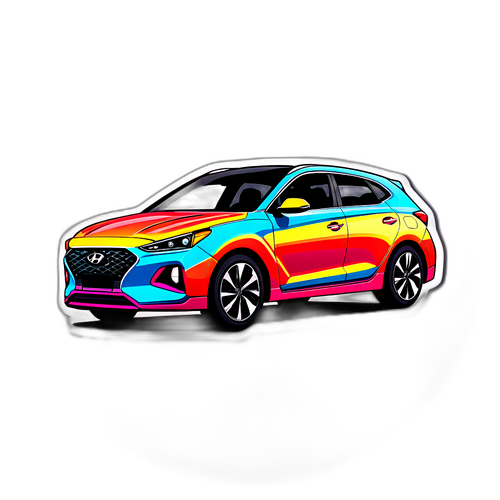 Adesivo colorido da Hyundai