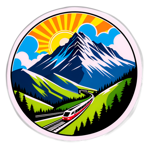 Bergmotiv mit integriertem Gotthard-Tunnel
