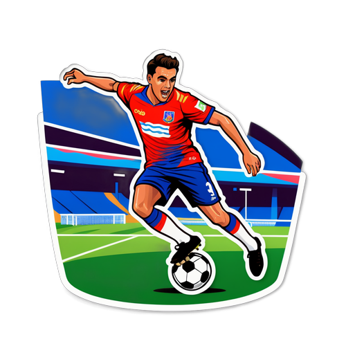 Autocolant vibrant cu un teren de fotbal