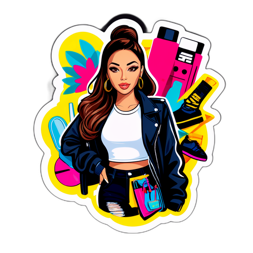 Sticker met Nabilla en mode-accessoires