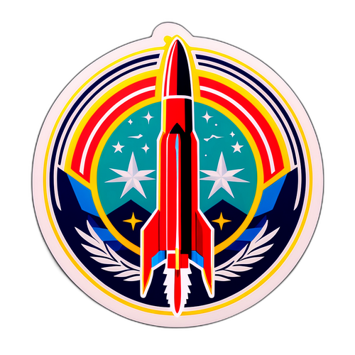Conception d'un missile stylisé Khyber avec des éléments militaires et des couleurs vives