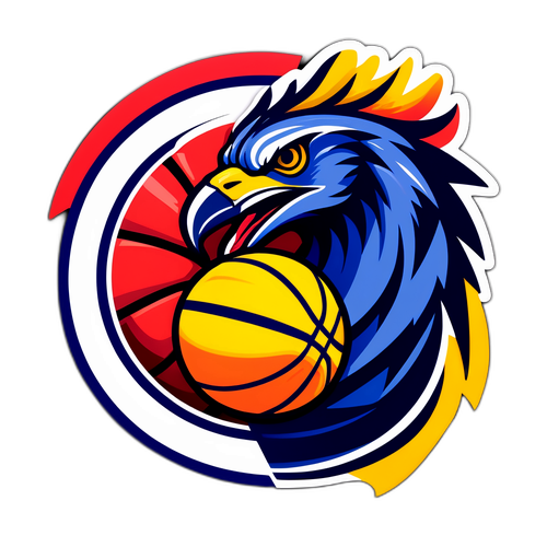 Sticker ng Basketball na may Logo ng Pacers at Raptors