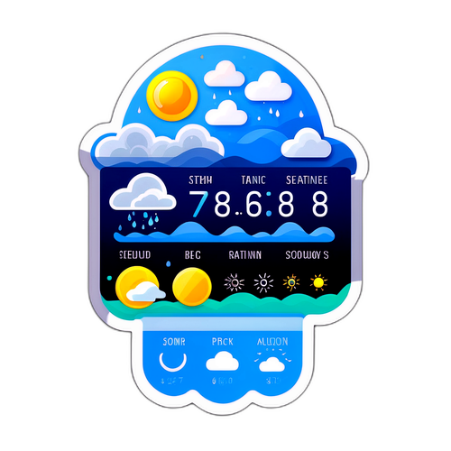 Modern na Weather App Interface Sticker