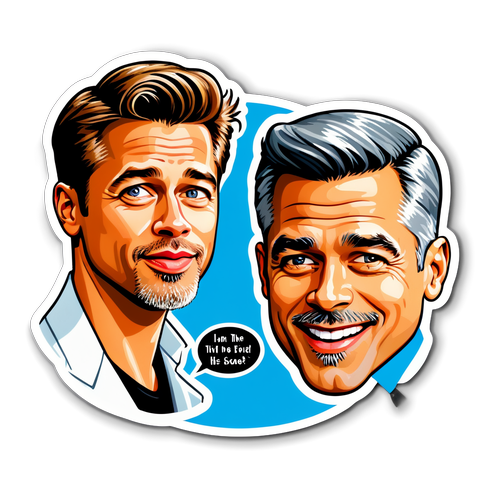 Kapansin-pansing Sticker! Brad Pitt at George Clooney sa Isang Nakakaaliw na Cartoon na may Nakakatawang Mga Quote!