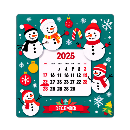 Desain Meriah Halaman Kalender Desember 2025