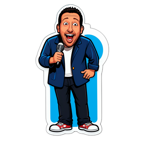 Egy szórakoztató, animált matrica Adam Sandler-ről