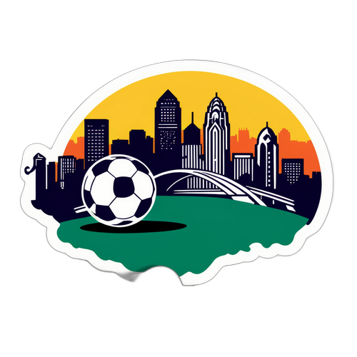Sticker de balón de fútbol y silueta de Cincinnati