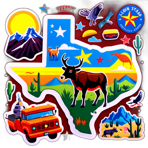 Makulay na Sticker ng Texas