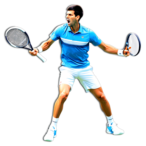 Minimalist Design of Novak Djokovic in Action