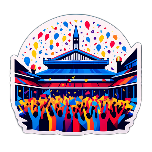 En dynamisk scene fra Crystal Palace - Zrinjski Mostar med festlige fans